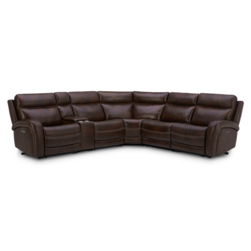 Casual 6-Piece Leather L-Shaped Sectional Sofa