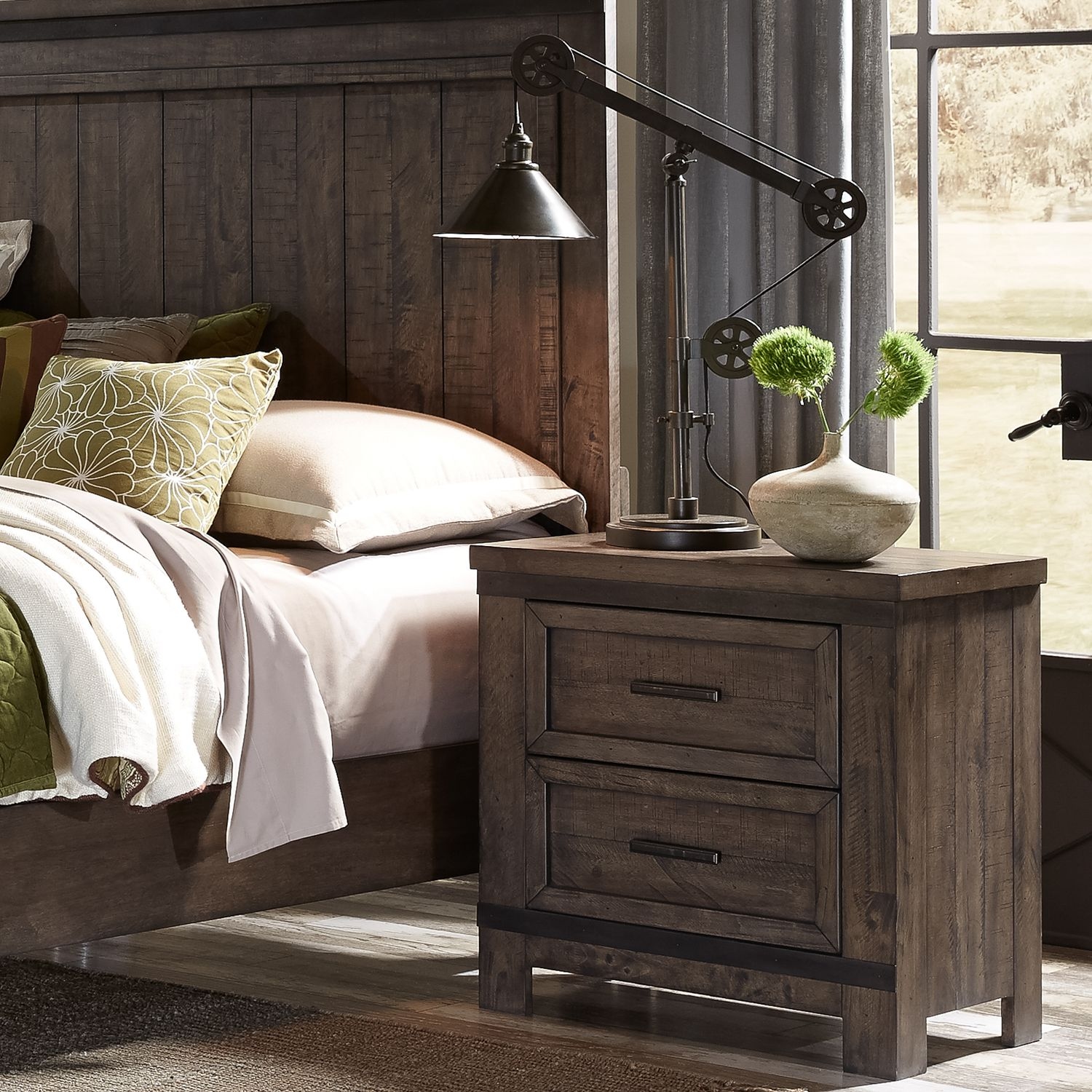 Liberty Furniture Thornwood Hills 4-Piece Queen Bookcase Bed Set