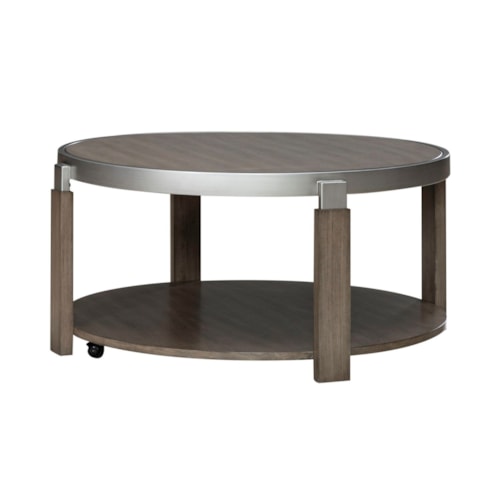 Contemporary Cocktail Table with Casters