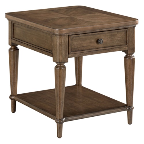 Traditional Single-Drawer End Table with Lower Shelf