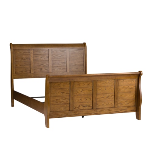 Queen Sleigh Bed with Paneling