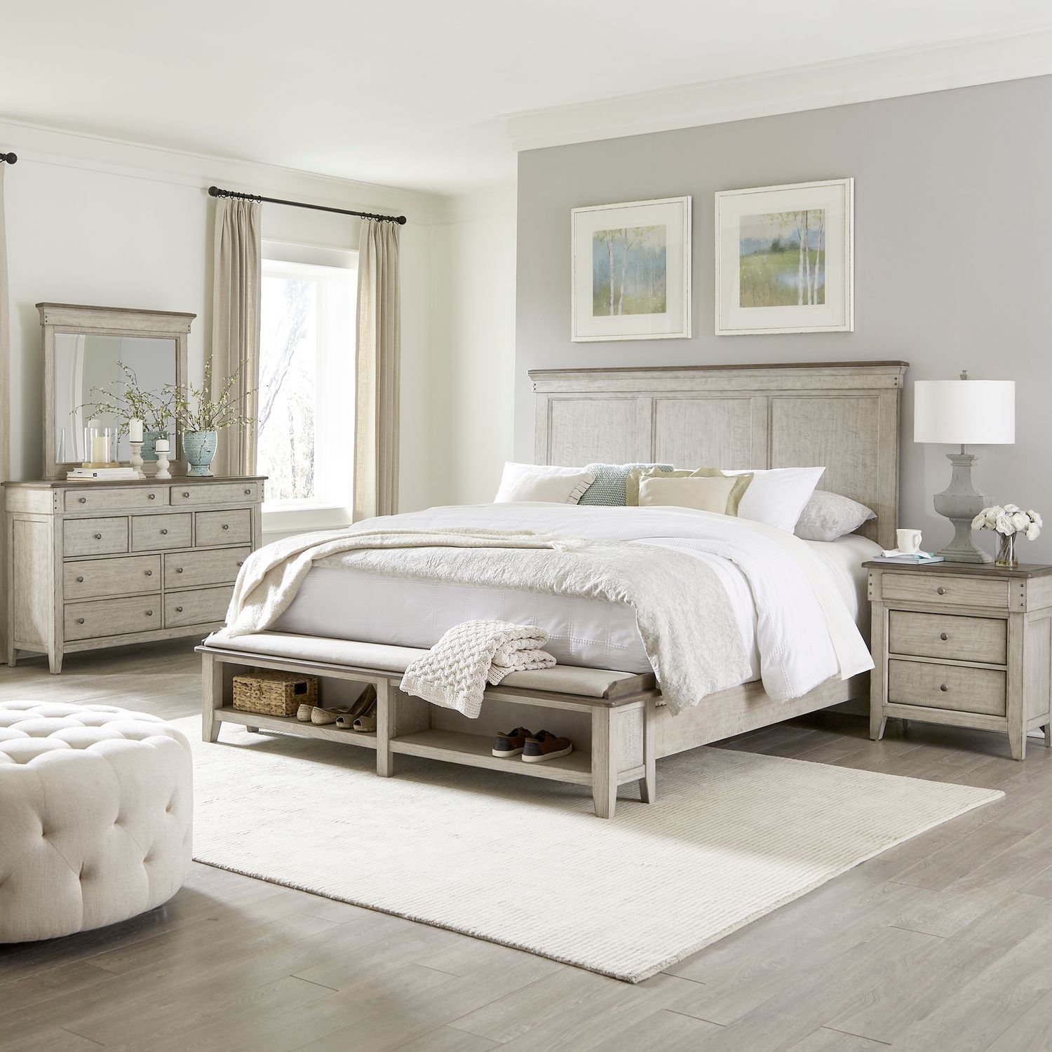Liberty Furniture Ivy Hollow 4-Piece Queen Panel Storage Bedroom Set