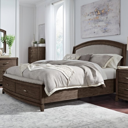 Upholstered King Storage Bed