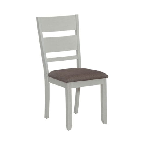 Transitional Slat Back Upholstered Side Chair with Nylon Chair Glides