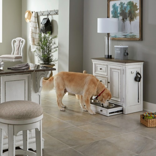 Relaxed Vintage Pet Feeder Cabinet