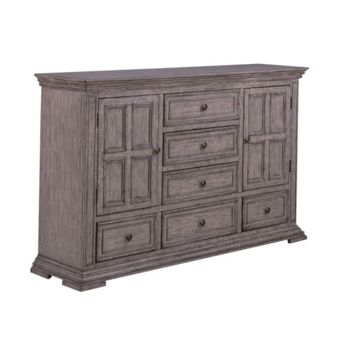 Relaxed Vintage 2-Door 6-Drawer Dresser