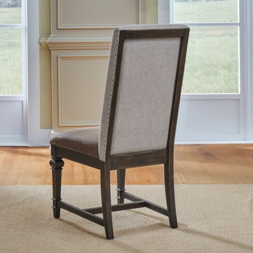 Traditional Two-Tone Upholstered Side Chair