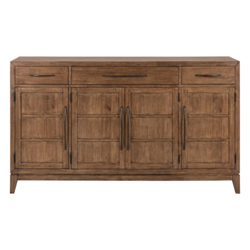 Transitional 3-Drawer Buffet with Felt-Lined Silverware Tray