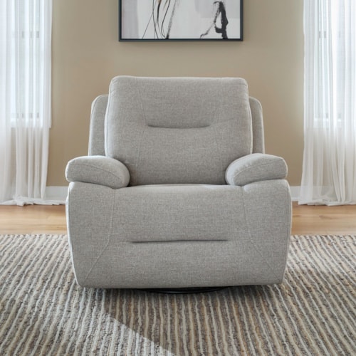 Casual Swivel Glider Recliner w/Power Headrest