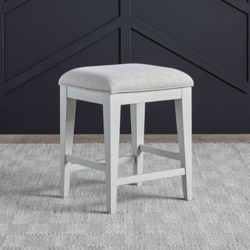 Contemporary Upholstered Console Stool with Footrest