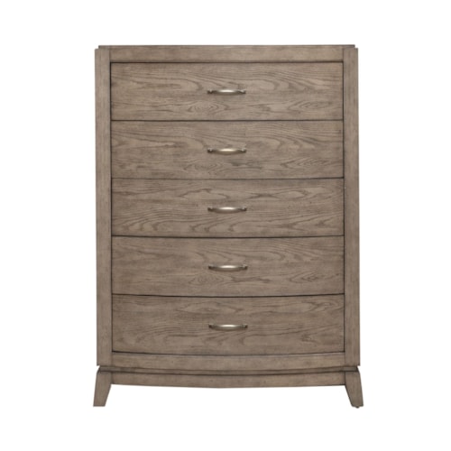 Transitional 5-Drawer Chest with Felt-lined Top Drawer