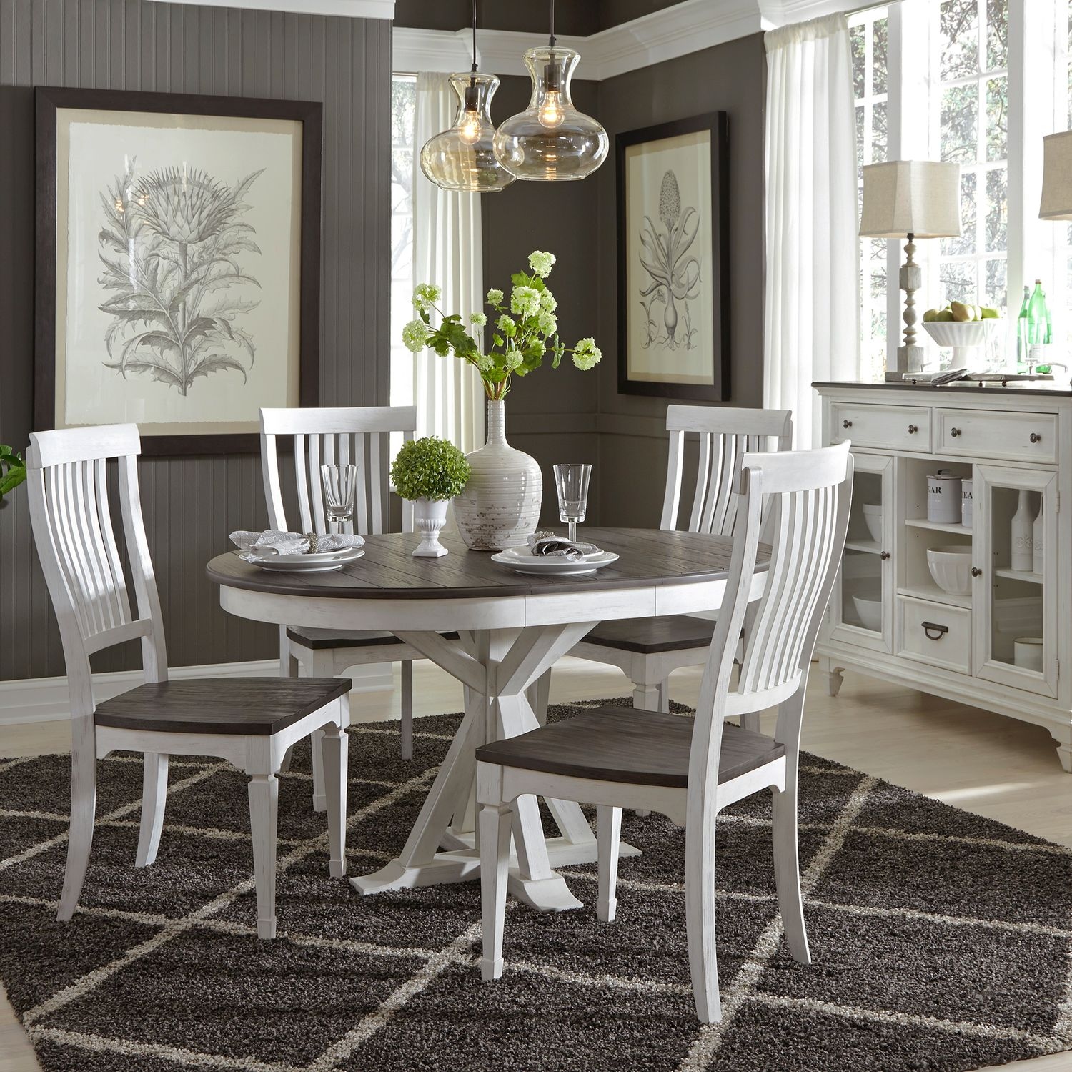 5-Piece Pedestal Table Set