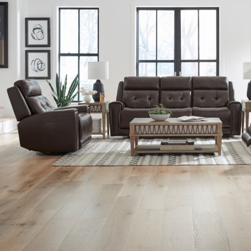 Casual Sofa and Recliner Set