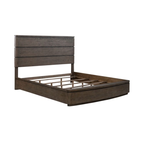 Contemporary King Panel Bed with LED Headboard