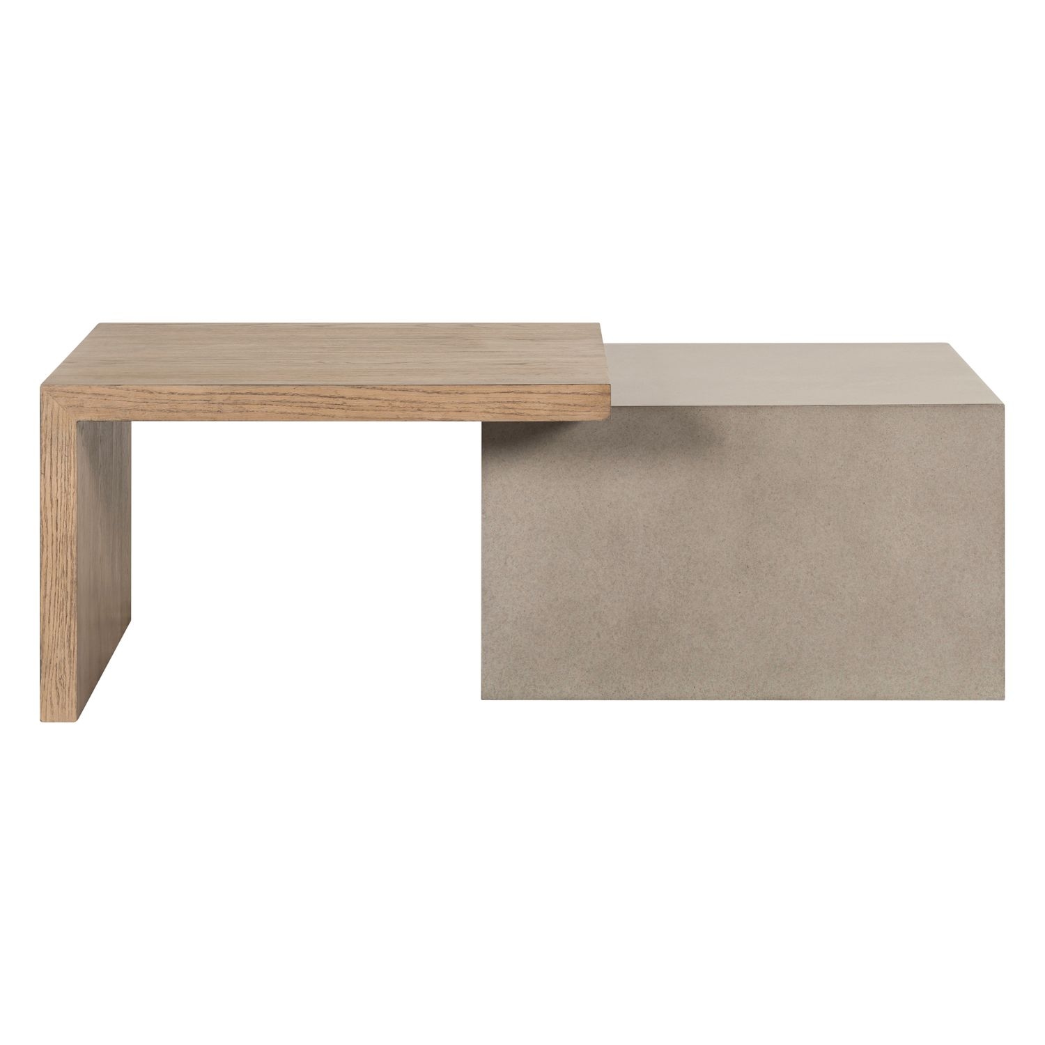 Faux-Concrete Cocktail Table w/Two-Tone Top