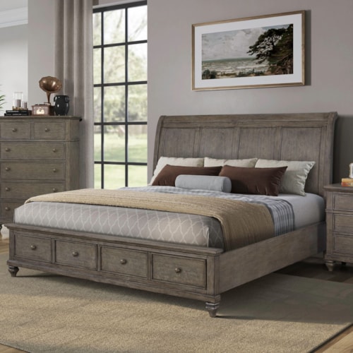 Transitional Queen Storage Bed