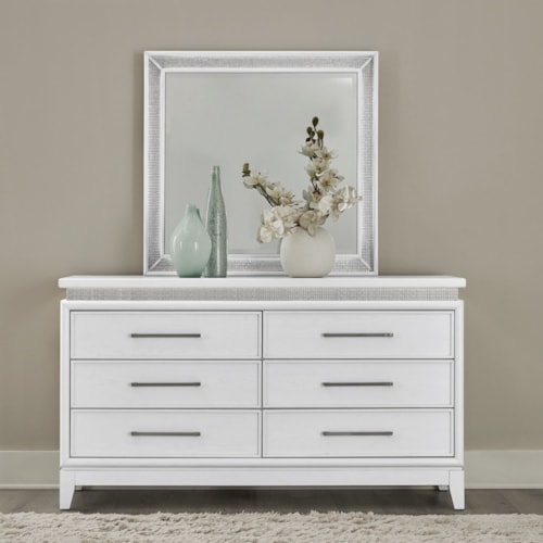 Glam 6-Drawer Dresser with LED Mirror