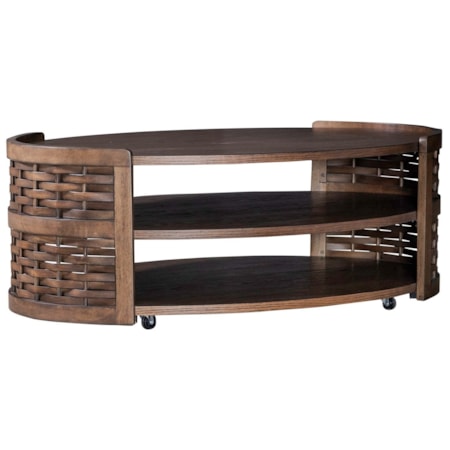 Oval 2-Shelf Cocktail Table