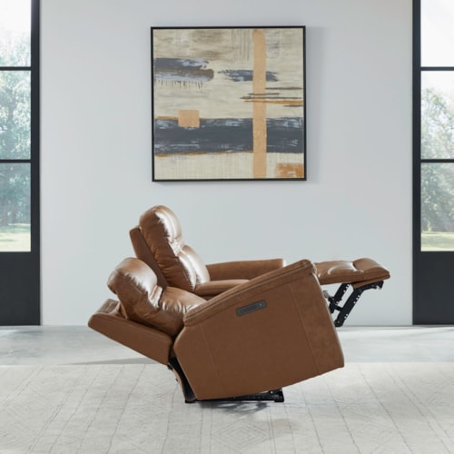 Transitional Power Reclining Loveseat with Console and USB Ports
