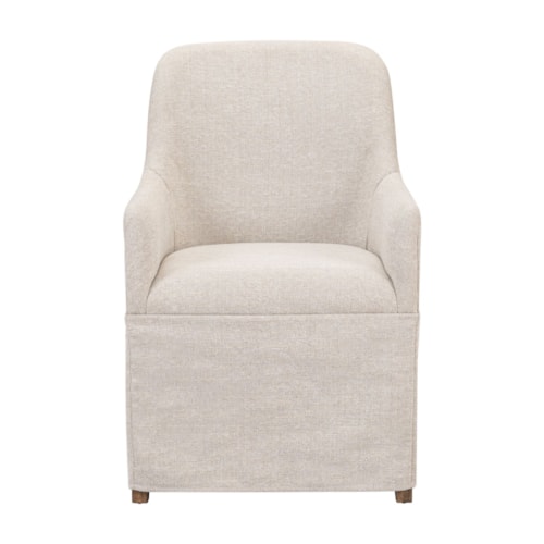 Transitional Upholstered Dining Arm Chair
