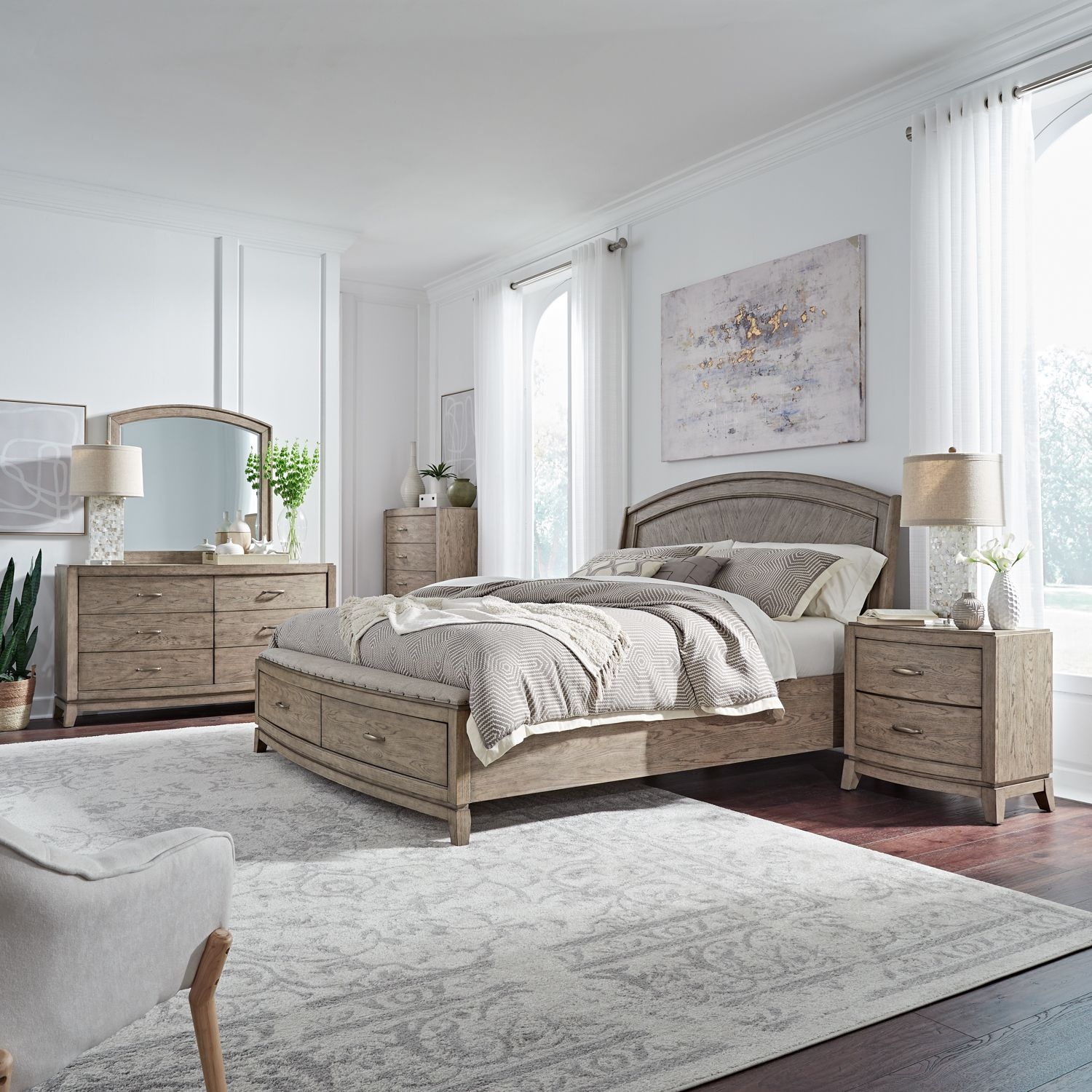 Liberty Furniture Avalon 5-Piece King Panel Storage Bedroom Set