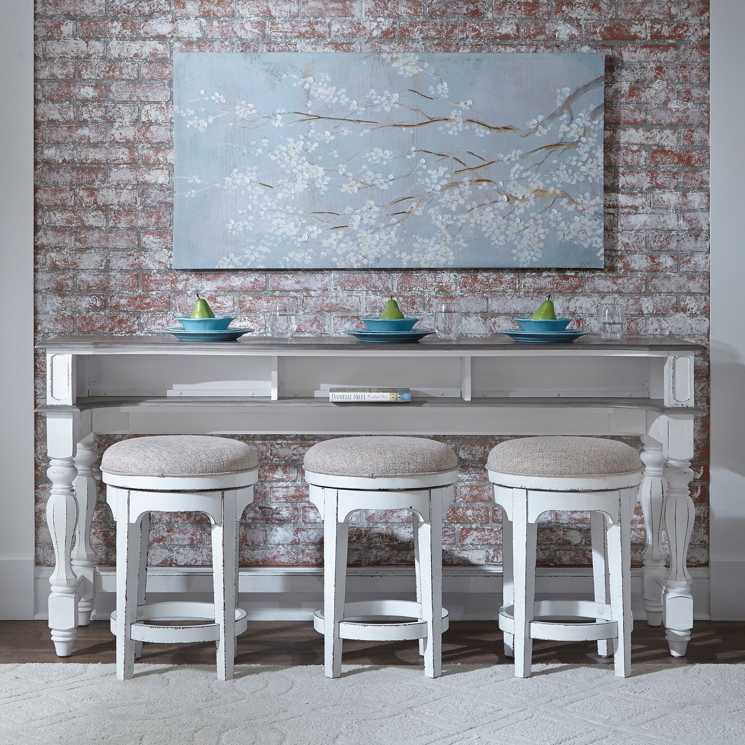 Liberty Furniture Magnolia Manor 4-Piece Table and Stool Set