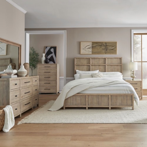 Transitional 5-Piece Queen Panel Bedroom Set