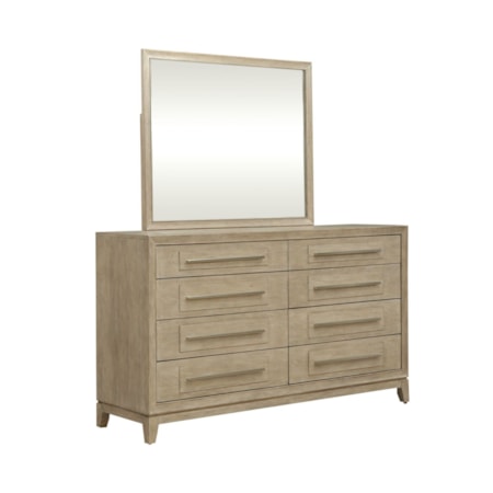 8-Drawer Dresser and Mirror