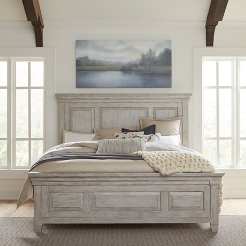 Farmhouse 5-Piece Queen Panel Bedroom Group with Charging Station