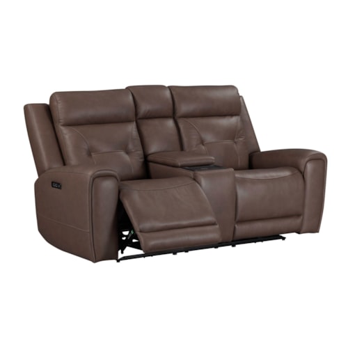 Transitional Power Reclining Loveseat with Wireless Charging