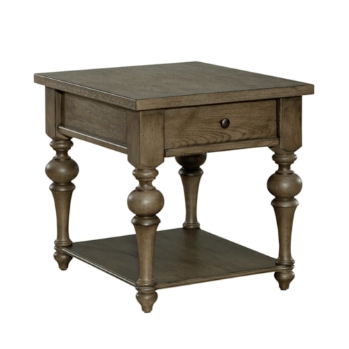 Transitional Drawer End Table
