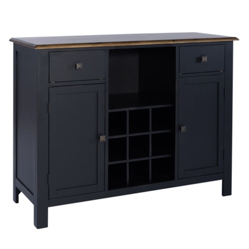 Transitional Dining Server with Removable Wine Bottle Storage