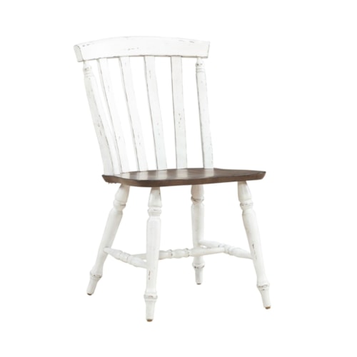 Farmhouse Side Chair with Two-Tone Finish