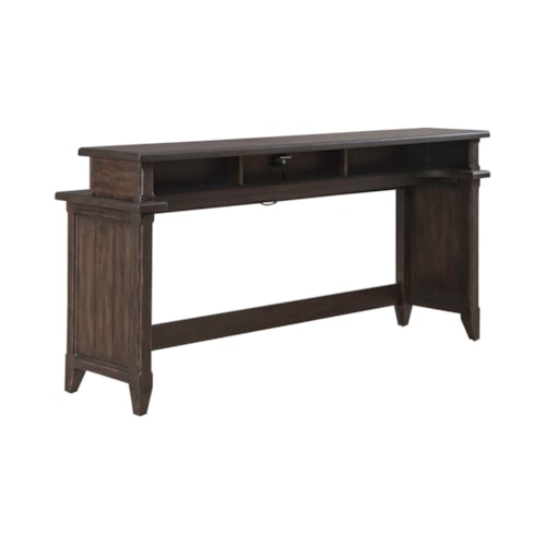 Traditional Console Bar Table with A/C Outlets and USB Ports