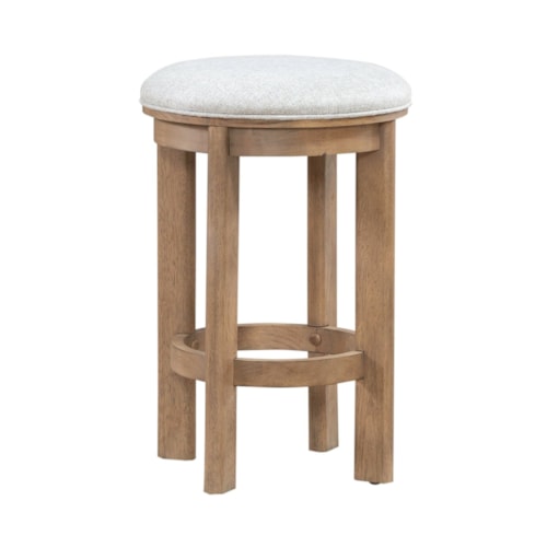 Contemporary Upholstered Console Stool with Swivel Seat and Chair Glides