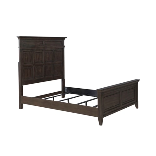 Traditional Queen Panel Bed with Crown Molding
