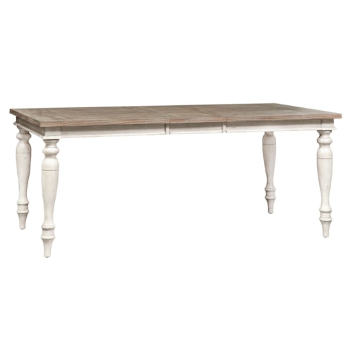 Farmhouse Rectangular Table with Turned Legs