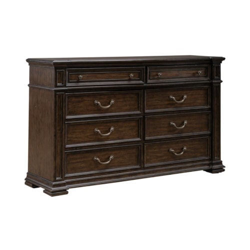 Traditional 8-Drawer Dresser with Felt and Cedar-Lined Drawers