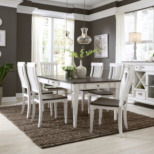 Cottage 7-Piece Rectangular Table Dining Set with Bead Molding