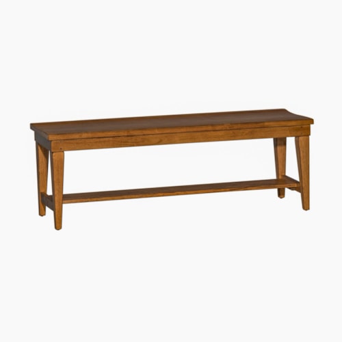 Mission Style Wooden Dining Bench - Brown