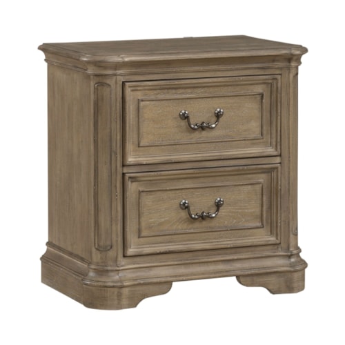 Traditional 2-Drawer Nightstand with Felt-Lined Top Drawer