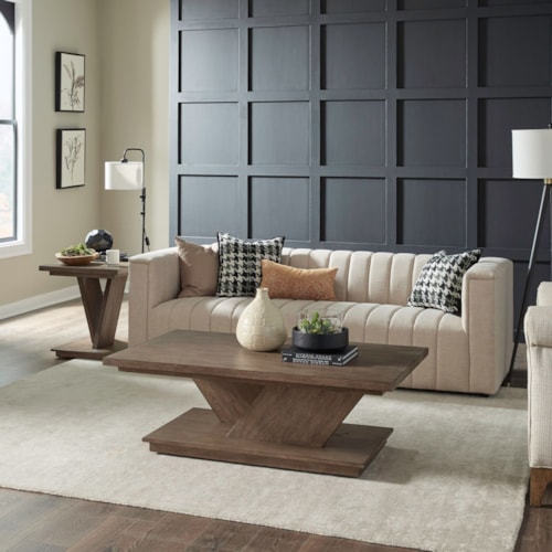 Modern Casual 3-pc. Sculptural Occasional Set with Two Chairside Tables