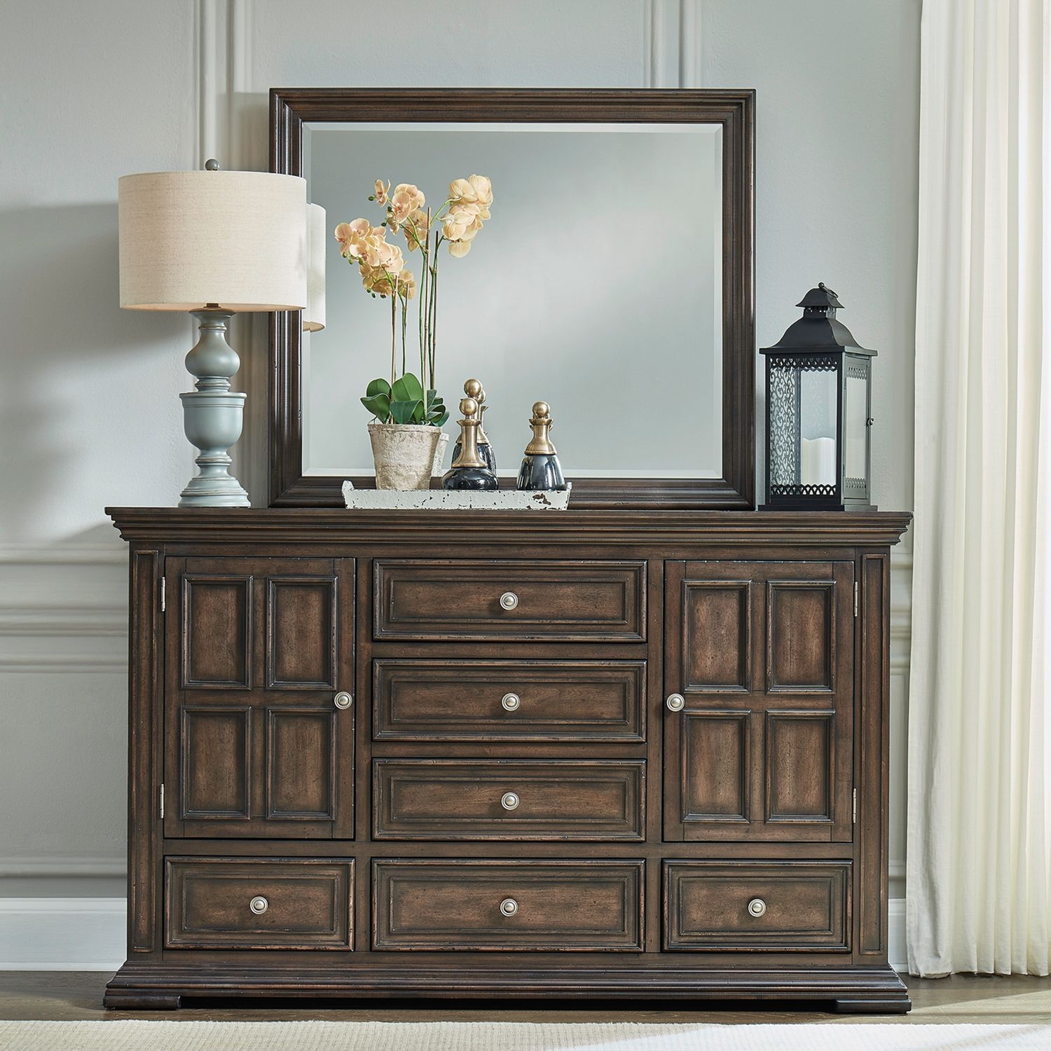 Liberty Furniture Big Valley Dresser and Mirror