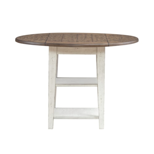 Farmhouse Drop Leaf Table with Two-Tone Finish