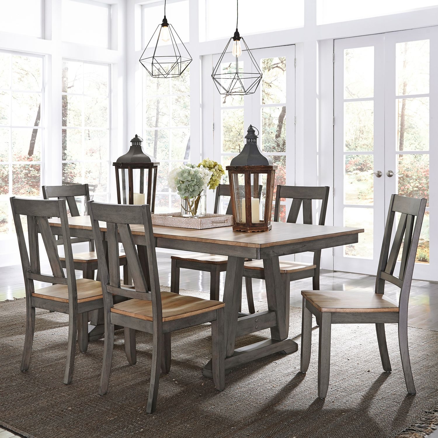 Liberty Furniture Lindsey Farm 7-Piece Trestle Table Set