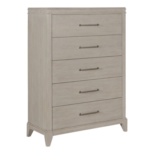 Transitional 5-Drawer Chest with Felt-Lined Top Drawer