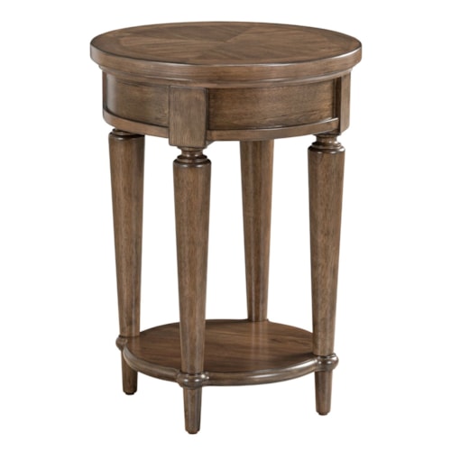 Traditional 18" Round Chairside Table with Lower Shelf