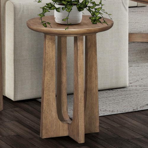 Contemporary Chairside Table with Pedestal Base