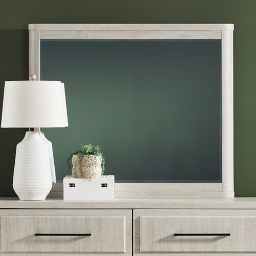Transitional Landscape Mirror with Beveled Edge