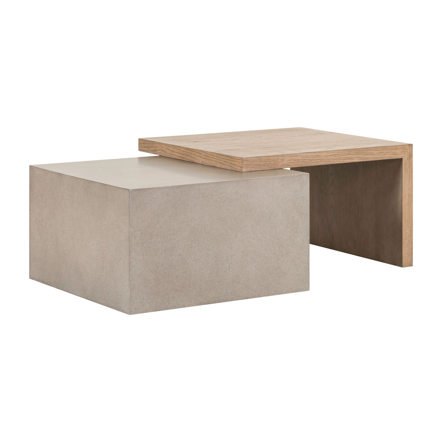 Faux-Concrete Cocktail Table w/Two-Tone Top